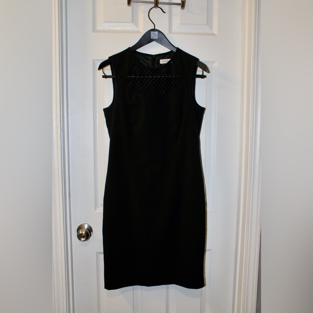 Calvin Klein Black  Sleeveless Sheath Dress